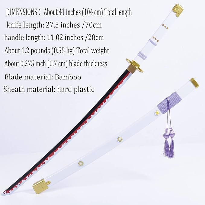 Roronoa Zoro One Piece Anime Wooden Katana Sword