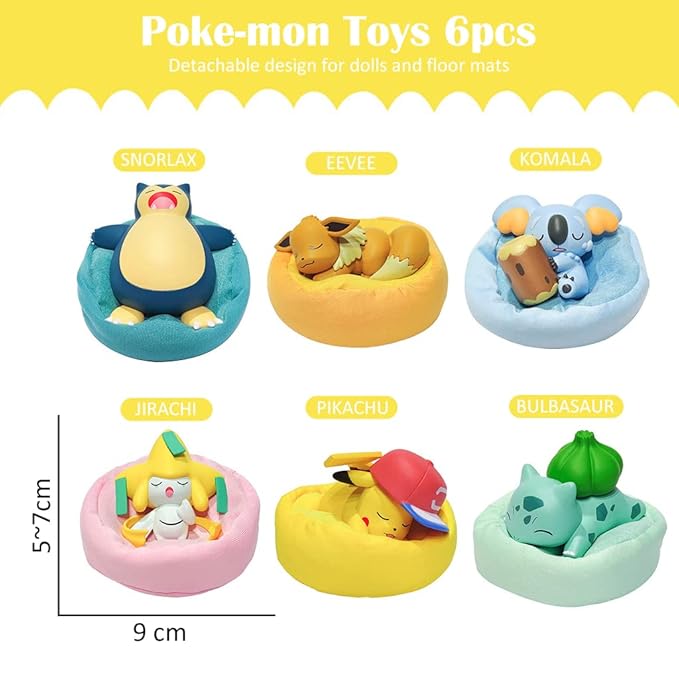 Pokimon Pillow Action Figure set of 6