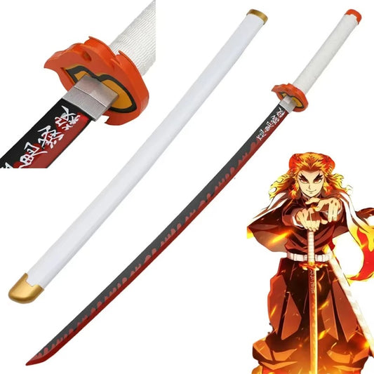 Demon Slayer Rengoku Kyojuro Anime Wooden Practice Katana