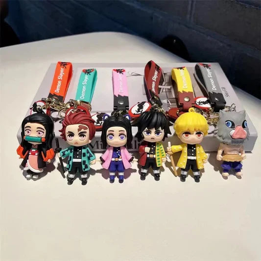 Demon Slayer Silicon keychains- 12 pc pkt(per pc rs.35)